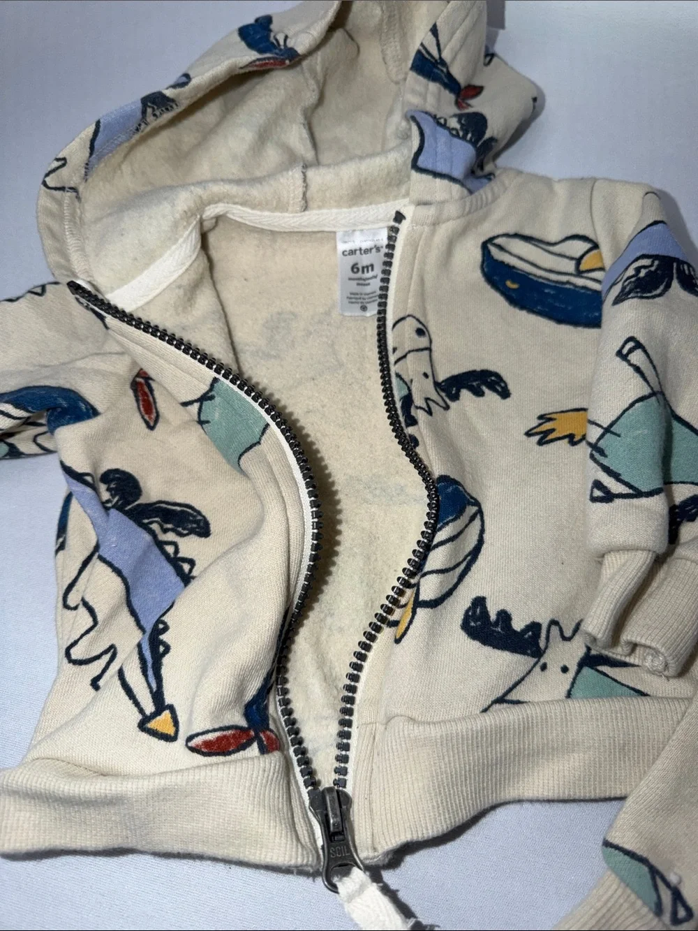 Carter's Cream Dinosaur Print Hoodie & Jogger Set